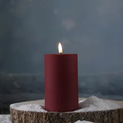 LED Stumpenkerze MIA - Kunststoff - realistische 3D Flamme - H: 12,5cm - Außen -...