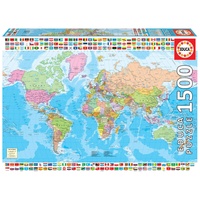 Educa - Puzzle 1500 Teile für Erwachsene | Politische Weltkarte, 1500 Teile Puzzle für Erwachsene und Kinder ab 14 Jahren (18500)