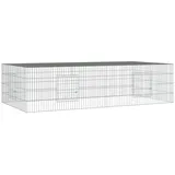 vidaXL Kaninchenkäfig 2 Paneele 220x110x55 cm Verzinktes Eisen