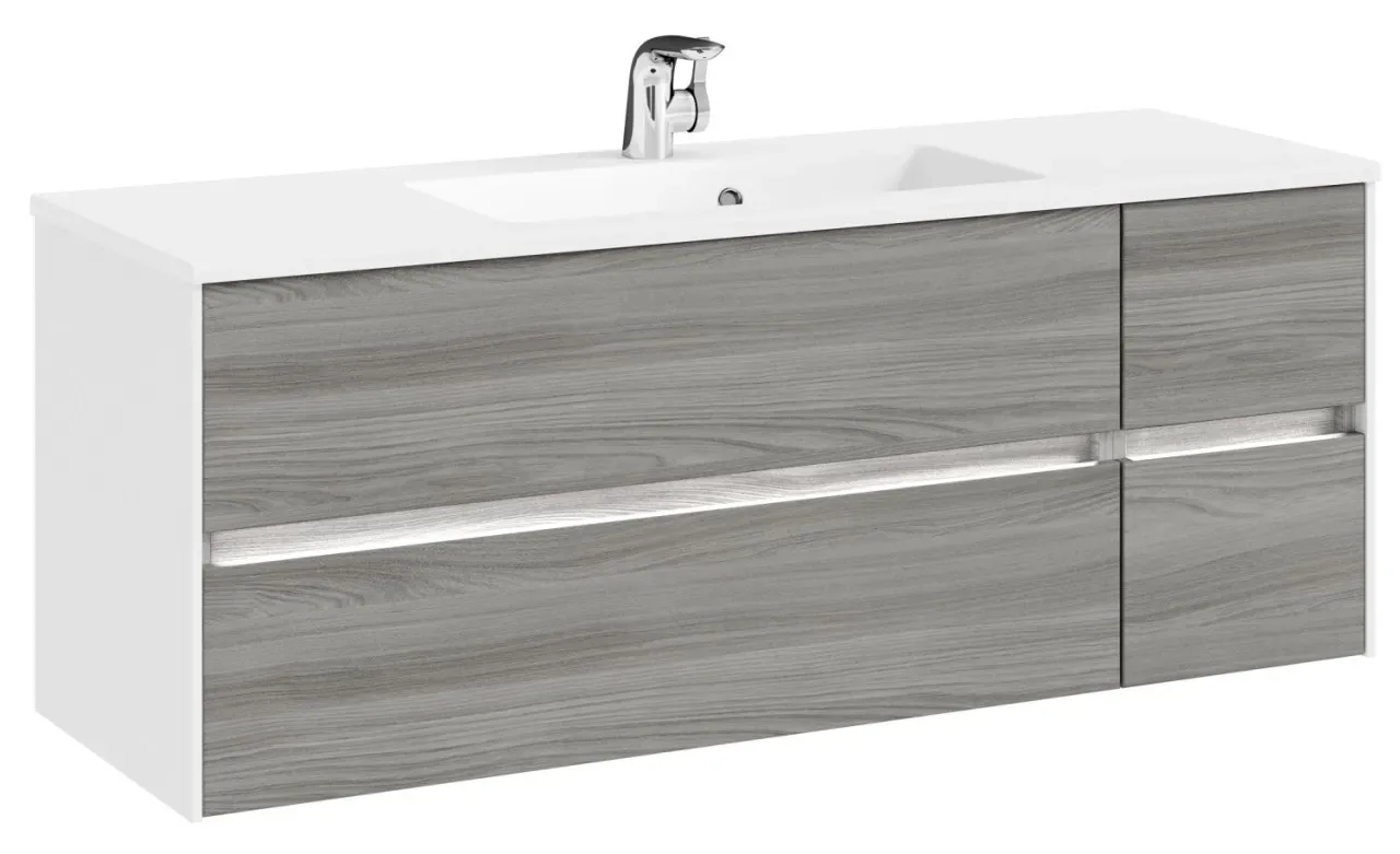 Pelipal Serie 6010 Waschtischunterschrank 6010-WTUSL06, B:1320, H:512, T:493mm 6010-WTUSL06