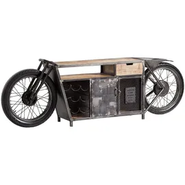 Woodkings Harlow TV-Lowboard 223 cm Schwarz Holz/Metall/Massivholz