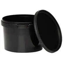 Benbow Eimer mit Deckel 0,5l schwarz 1x 0,5 Liter - lebensmittelecht, stabil, luftdicht, auslaufsicher, geruchsneutral - Aufbewahrungsbehälter aus Kunststof - leer