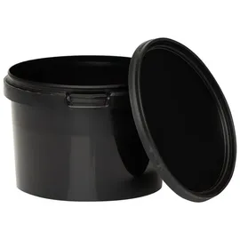 Benbow Eimer mit Deckel 0,5l schwarz 1x 0,5 Liter - lebensmittelecht, stabil, luftdicht, auslaufsicher, geruchsneutral - Aufbewahrungsbehälter aus Kunststof - leer