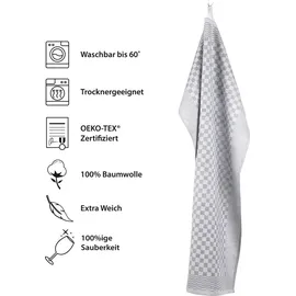 Vaily Premium Geschirrtücher 10er Pack - Trockentücher aus 100% Baumwolle super Saugstark- - 70 x 45 cm Grau - Grau
