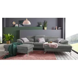 Polsterhocker SIT & MORE "Scorpio", grau (hellgrau), B:138cm H:46cm T:71cm, Hocker, inklusive Federkern