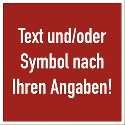 Dreifke® Aufkleber, Brandschutzzeichen - Text nach Ihren Angaben, Folie, 148x148 mm