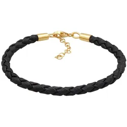 Nenalina Bead Bettelarmband synthetisches Leder 925 Silber 16 Damen 