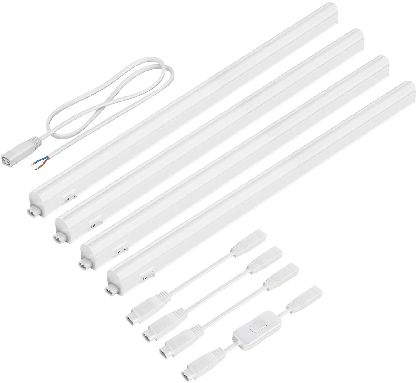 ledscom.de LED Unterbau-Leuchten Rigel, je 57,3cm, mit Schalter (warmweiß, 32,42W, je 790lm, 130°) 4er Set