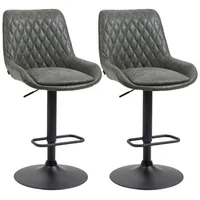 Homcom 2er-Set Barhocker, Küchenhocker mit Fußstütze, Küchenstuhl für Esszimmer,