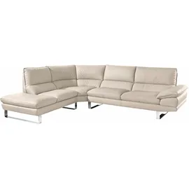 Calia Italia Ecksofa CALIA ITALIA "Dave, italienisches Designsofa mit erstklassigem Sitzkomfort, L-Form", grau (fango), B:297cm H:87cm T:97cm, NaturLeder Sorrento;Leder Bull, Sofas, Ecksofa, mit tollen Lederbezügen