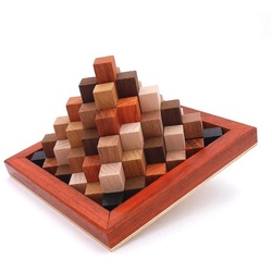 ROMBOL Denkspiele Spiel, 3D-Puzzle CRISTAL PYRAMIDE - sehr edles, herausforderndes Puzzle, Holzspiel