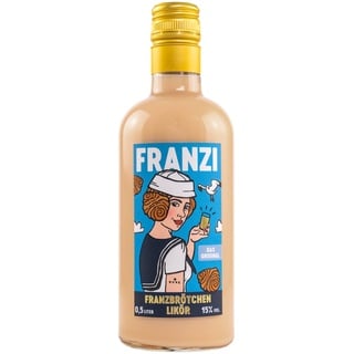 Franzi/Franzbrötchen Likör / 500 ml / 15% Vol. / Samtig weicher Sahnelikör/Geschmack von Zimt & karamellisiertem Zucker/Franzbrötchengenuss ganz ohne Krümel