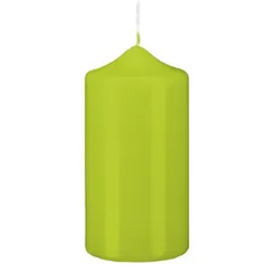 Kopschitz Kerzen Stumpen Kerzen Lime 15 x Ø 6 cm, 12 Stück getauchte Stumpenkerzen mit Spitzkopf in RAL Qualität