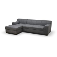 DOMO. collection Falk FK Ecksofa, Federkern Sofa | Polsterecke Couch, dunkelgrau, 259x159x76 cm