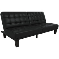 loft24 Schlafsofa Dexter, Breite 186,5 cm, erhältlich in weiteren Farben und Bezugsqualitäten, Sitzhöhe 40,5 cm schwarz