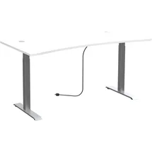 Innostyle Schreibtisch Santorin Weiß / Silber