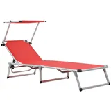 Teenpull – Sonnenliege Klappbar Mit Sonnenschutz Alu Und Textilene Rot