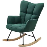 Home Nature Wohnkonzept Schaukelstuhl grün 98,5x69x91 cm, Balkonsessel Relaxstuhl mit 120 kg Tragkraft, Schaukelsessel