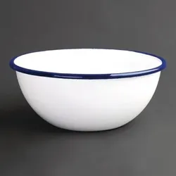 Olympia emaillierte Dessertschalen weiß-blau 6cm