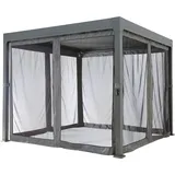 Konifera Pavillonseitenteil Moskitonetz 4 Stück 3 x 3 m Grau