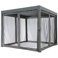 Konifera Pavillonseitenteil Moskitonetz 4 Stück 3 x 3 m Grau