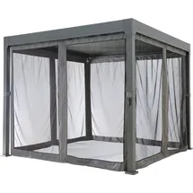 Konifera Pavillonseitenteil Moskitonetz 4 Stück 3 x 3 m Grau
