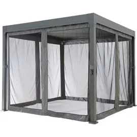 Konifera Pavillonseitenteil Moskitonetz 4 Stück 3 x 3 m Grau