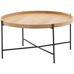 KADIMA DESIGN Couchtisch, Moderner Holztisch mit Eichenholz Furnier und stabilen Metallgestell, Elegantes, zeitloses Design