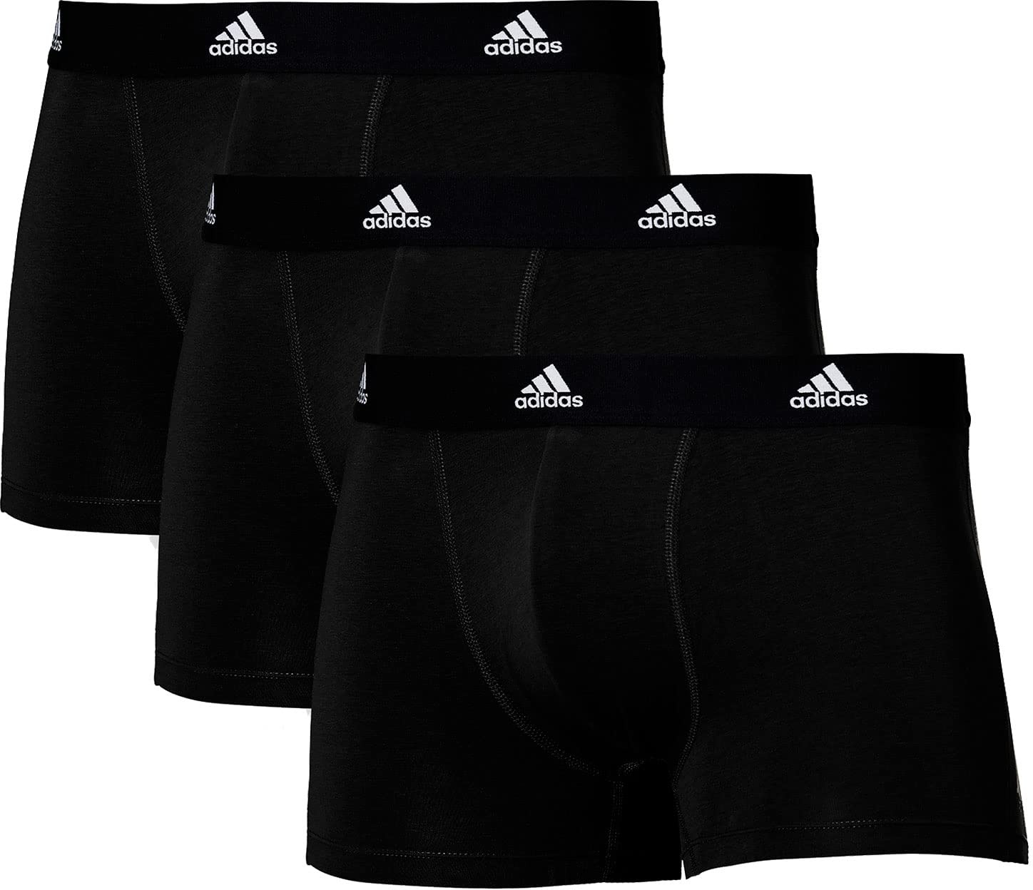 Adidas Boxershorts Herren (3er Pack) Unterhosen (Gr. S - 3XL) - bequeme Unterhosen, Schwarz 1, S