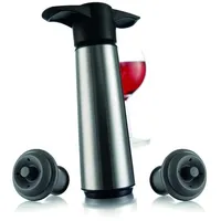 Vacu Vin Weinpumpe Edelstahl mit 2x Stopfen, von