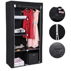 Songmics Stoffschrank, RYG84H schwarz 88,0 x 45,0 x 170,0 cm