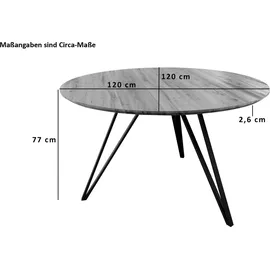 sam möbel gmbh SAM® Runder Esszimmertisch Akazie natur Schweizer Kante 120 cm Metallfuß INSA