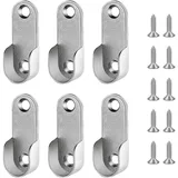 CANGCANG 6PCS Kleiderstange Halterung mit 10 Stücke Schrauben, Schrankrohrlager oval Halterung für Kleiderstange Metall Schrank Kleiderstangenhalter für Ovalstange