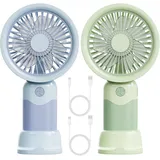 FELIXLEO Mini USB-Ventilator Mini Handventilator Tischventilator USB 3 Stufen Grün Blau Tragbar