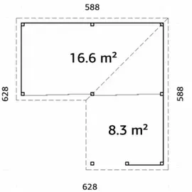 Palmako Carport/Pavillon Connect Lenna 24,9 m2 Set 422 Slide grau