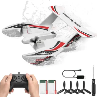 Vevor RC-Flugzeug Amphibienflugzeug 3CH RTF weiß
