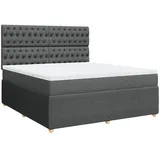vidaXL Boxspringbett 180 x 200 cm Dunkelgrau