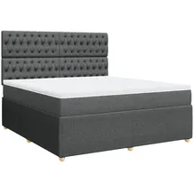 vidaXL Boxspringbett 180 x 200 cm Dunkelgrau