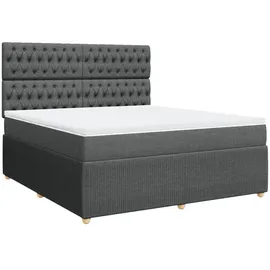 vidaXL Boxspringbett 180 x 200 cm Dunkelgrau