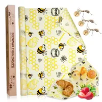 JOYBOY Bienenwachstücher,Bienenwachs-Wraps,Wiederverwendbare Bienenwachs Wraps Set aus 100*33 Wachspapier Nachhaltige Umweltfreundliche Wachstuch für Sandwiches Lebensmittel DIY Käse Obstverpackungen