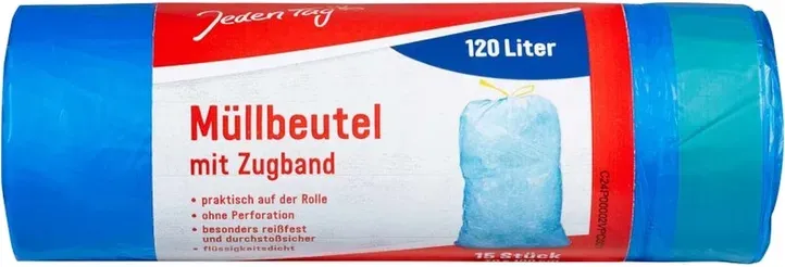 Jeden Tag Müllbeutel mit Zugband 120L