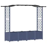 vidaXL Hochbeet mit Rankgitter und Dach 204 x 40 x 141 cm Grau