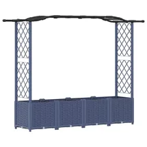 vidaXL Hochbeet mit Rankgitter und Dach 204 x 40 x 141 cm Grau