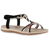 Stiefelparadies Damen Riemchensandalen in Schwarz