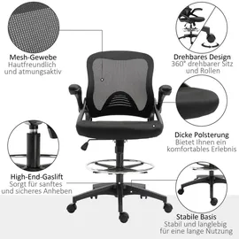 Vinsetto Mesh Ergonomischer Bürostuhl Schwarz