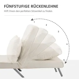 Homcom Schlafsofa mit Armlehne Schlafsessel Klappbett Chaiselongue