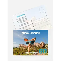 Einladungskarten Geburtstag selbst gestalten mit Spruch und Fotos im Onlinedesigner bei Meine-Kartenmanufaktur.de