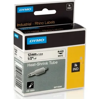 Dymo Schrumpfschlauch IND 18055 (S0718300) schwarz auf weiß 12mm x 1,5m