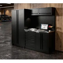 feistos Werkstattschrank Edelstahl schwarz