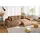 luma-home Cord Ecksofa Schlaffunktion ausziehbar Bettkasten Polsterecke L-Couch Hell-Braun & Hellbraun